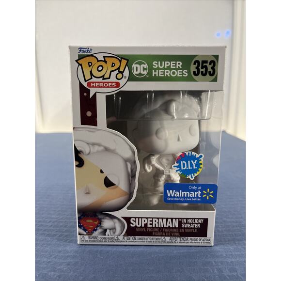 Funko Pop DC Super Heroes #353 "Superman in Holiday Sweater" D.I.Y. - New - Picture 1 of 6